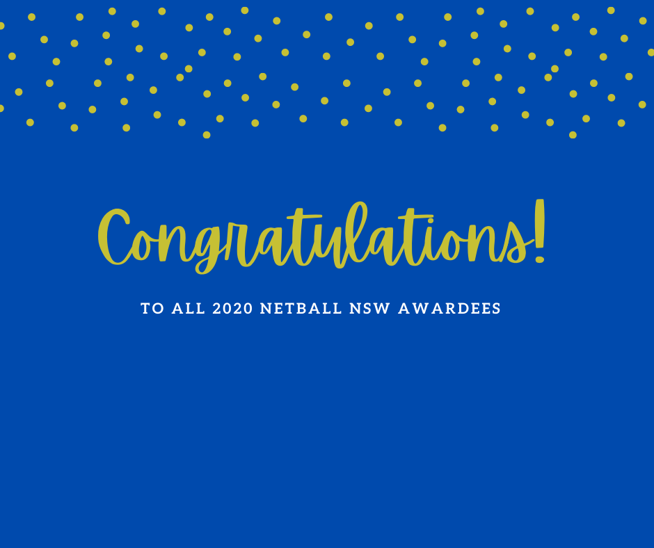 Herzlichen Glückwunsch an alle Preisträger des Netball NSW 2020!