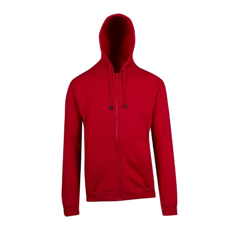 Netball Umpire Zip Hoodie With Pocket "Red" - Front View