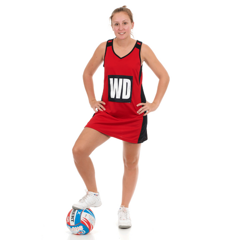 Essential Netball Dress Red/Black
