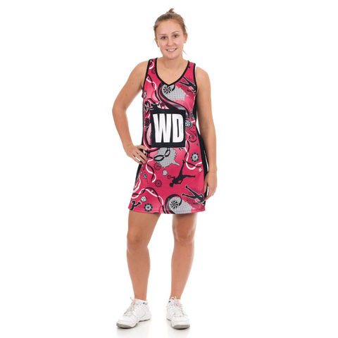 Zest Netzballkleid Rosa/Schwarz